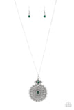 Walk On The WILDFLOWER Side - Green Necklace - Paparazzi Accessories Necklace Bedazzle Me Pretty Mobile Fashion Boutique
