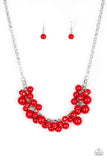 Walk This BROADWAY- Red Necklace - Paparazzi Accessories Necklace Bedazzle Me Pretty Mobile Fashion Boutique