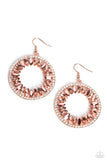 Wall Street Wreaths - Copper Earrings - Paparazzi Accessories Earrings Bedazzle Me Pretty Mobile Fashion Boutique