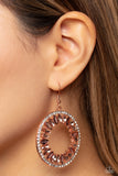 Wall Street Wreaths - Copper Earrings - Paparazzi Accessories Earrings Bedazzle Me Pretty Mobile Fashion Boutique