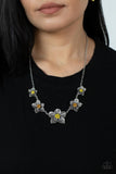Wallflower Wonderland - Yellow Necklace - Paparazzi Accessories Necklace Bedazzle Me Pretty Mobile Fashion Boutique