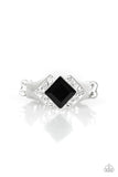 Wallstreet Winner - Black Ring - Paparazzi Accessories Ring Bedazzle Me Pretty Mobile Fashion Boutique