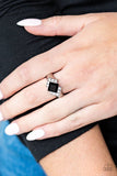 Wallstreet Winner - Black Ring - Paparazzi Accessories Ring Bedazzle Me Pretty Mobile Fashion Boutique