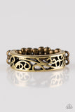 Wandering Wisteria - Brass Ring - Paparazzi Accessories Ring Bedazzle Me Pretty Mobile Fashion Boutique