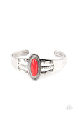 Wanderlust Walkabout - Red Bracelet - Paparazzi Accessories Bracelet Bedazzle Me Pretty Mobile Fashion Boutique