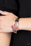 Wanderlust Walkabout - Red Bracelet - Paparazzi Accessories Bracelet Bedazzle Me Pretty Mobile Fashion Boutique