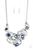 Warp Speed - Blue Necklace - Paparazzi Accessories Necklace Bedazzle Me Pretty Mobile Fashion Boutique