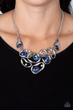 Warp Speed - Blue Necklace - Paparazzi Accessories Necklace Bedazzle Me Pretty Mobile Fashion Boutique