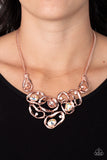 Warp Speed - Copper Necklace - Paparazzi Accessories Necklace Bedazzle Me Pretty Mobile Fashion Boutique