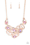 Warp Speed - Rose Gold Necklace - Paparazzi Accessories Necklace Bedazzle Me Pretty Mobile Fashion Boutique