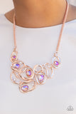 Warp Speed - Rose Gold Necklace - Paparazzi Accessories Necklace Bedazzle Me Pretty Mobile Fashion Boutique