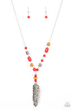 Watch Me Fly - Red Necklace - Paparazzi Accessories Necklace Bedazzle Me Pretty Mobile Fashion Boutique