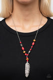 Watch Me Fly - Red Necklace - Paparazzi Accessories Necklace Bedazzle Me Pretty Mobile Fashion Boutique