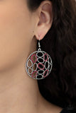 Watch OVAL Me - Red Earrings - Paparazzi Accessories Earrings Bedazzle Me Pretty Mobile Fashion Boutique