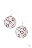 Watch OVAL Me - Red Earrings - Paparazzi Accessories Earrings Bedazzle Me Pretty Mobile Fashion Boutique