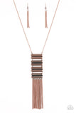 Watch Your Step - Copper Necklace - Paparazzi Accessories Necklace Bedazzle Me Pretty Mobile Fashion Boutique
