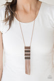 Watch Your Step - Copper Necklace - Paparazzi Accessories Necklace Bedazzle Me Pretty Mobile Fashion Boutique