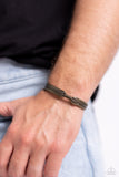 Watching the FLOCK - Brass Mens Bracelet - Paparazzi Accessories Mens Bracelet Bedazzle Me Pretty Mobile Fashion Boutique