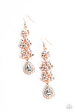 Water Lily Whimsy - Copper Earrings - Paparazzi Accessories Earrings Bedazzle Me Pretty Mobile Fashion Boutique