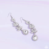 Water Lily Whimsy - White Earrings - Paparazzi Accessories Earrings Bedazzle Me Pretty Mobile Fashion Boutique