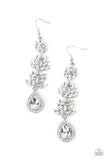Water Lily Whimsy - White Earrings - Paparazzi Accessories Earrings Bedazzle Me Pretty Mobile Fashion Boutique