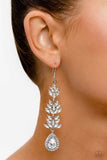 Water Lily Whimsy - White Earrings - Paparazzi Accessories Earrings Bedazzle Me Pretty Mobile Fashion Boutique