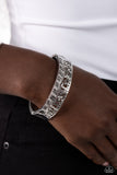 Wavy Whimsy - Silver Bracelet - Paparazzi Accessories Bracelet Bedazzle Me Pretty Mobile Fashion Boutique