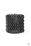 Way Down In Kokomo - Black Bracelet - Paparazzi Accessories Bracelet Bedazzle Me Pretty Mobile Fashion Boutique