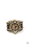 We Wear Crowns Here - Brass Ring - Paparazzi Accessories Ring Bedazzle Me Pretty Mobile Fashion Boutique