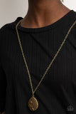 Wearable Wildflowers - Brass Necklace - Paparazzi Accessories Necklace Bedazzle Me Pretty Mobile Fashion Boutique
