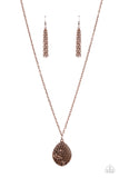 Wearable Wildflowers - Copper Necklace - Paparazzi Accessories Necklace Bedazzle Me Pretty Mobile Fashion Boutique