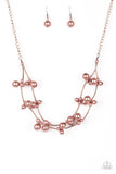 Wedding BELLES - Copper Necklace - Paparazzi Accessories Necklace Bedazzle Me Pretty Mobile Fashion Boutique