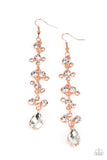 Wedding Day Dazzle - Copper Earrings - Paparazzi Accessories Earrings Bedazzle Me Pretty Mobile Fashion Boutique