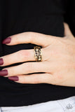 Welcome To GLEAMland - Brass Ring - Paparazzi Accessories Ring Bedazzle Me Pretty Mobile Fashion Boutique