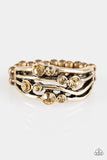 Welcome To GLEAMland - Brass Ring - Paparazzi Accessories Ring Bedazzle Me Pretty Mobile Fashion Boutique