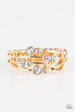Welcome To GLEAMland - Gold Ring - Paparazzi Accessories Ring Bedazzle Me Pretty Mobile Fashion Boutique