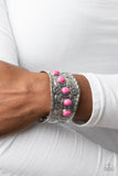 Welcome to the Badlands - Pink Bracelet - Paparazzi Accessories Bracelet Bedazzle Me Pretty Mobile Fashion Boutique