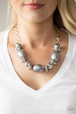 Welcome To The Big Leagues - Silver Necklace - Paparazzi Accessories Necklace Bedazzle Me Pretty Mobile Fashion Boutique