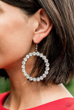 Welcome to the GLAM-boree - White Earrings - Paparazzi Accessories Earrings Bedazzle Me Pretty Mobile Fashion Boutique
