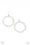 Welcome to the GLAM-boree - White Earrings - Paparazzi Accessories Earrings Bedazzle Me Pretty Mobile Fashion Boutique