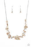 Welcome to the Ice Age - Brown Necklace - Paparazzi Accessories Necklace Bedazzle Me Pretty Mobile Fashion Boutique