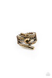 Well Played - Brass Ring - Paparazzi Accessories Ring Bedazzle Me Pretty Mobile Fashion Boutique