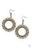 West Is Best - Brass Earrings - Paparazzi Accessories Earrings Bedazzle Me Pretty Mobile Fashion Boutique