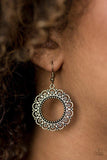 West Is Best - Brass Earrings - Paparazzi Accessories Earrings Bedazzle Me Pretty Mobile Fashion Boutique