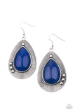 Western Fantasy - Blue Earrings - Paparazzi Accessories Earrings Bedazzle Me Pretty Mobile Fashion Boutique