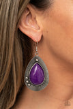 Western Fantasy - Purple Earrings - Paparazzi Accessories Earrings Bedazzle Me Pretty Mobile Fashion Boutique