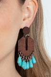Western Retreat - Blue Post Earrings - Paparazzi Accessories Post Earrings Bedazzle Me Pretty Mobile Fashion Boutique