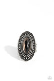 Western Wager - Silver Ring - Paparazzi Accessories Ring Bedazzle Me Pretty Mobile Fashion Boutique