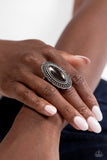 Western Wager - Silver Ring - Paparazzi Accessories Ring Bedazzle Me Pretty Mobile Fashion Boutique
