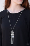 Western Wayward - Silver Necklace - Paparazzi Accessories Necklace Bedazzle Me Pretty Mobile Fashion Boutique